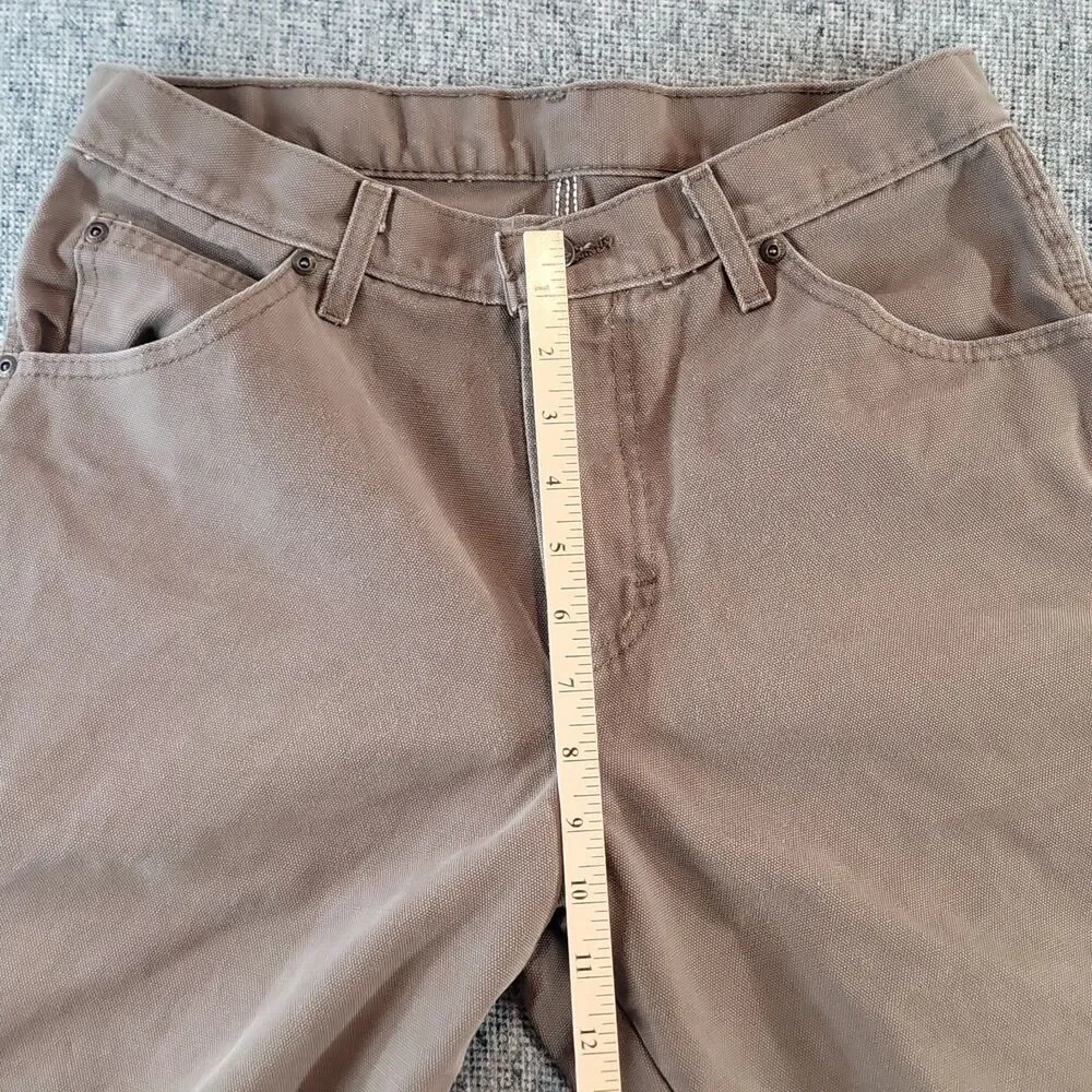 Dickies Canvas Carpenter Pants 29x33 Brown Utility Workwear High Rise No Tag